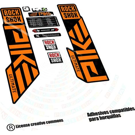 Pegatinas de vinilo resistente, diseños personalizables, color naranja. (1/2)