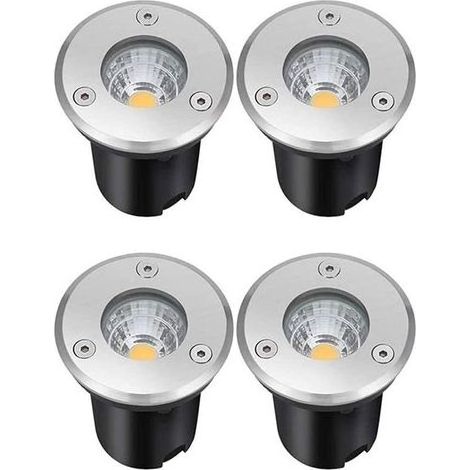 Spot LED Encastrable Exterieur Spot LED Escalier 12V/24V IP67 Étanche Lumières Enterrées Spot de Sol Extérieur Lampe D'éclairage de Jardin,4 Pack (Color : White Light, Size : 24V) (1/5)