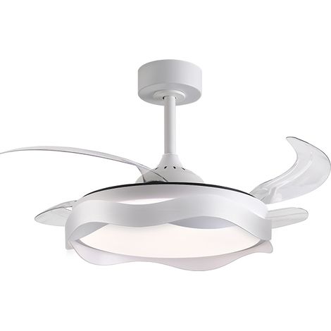 Ventilador dc ondas blanco, 4 aspas retráctiles, 72w led 300040006000k, al.35xd.108/50cm (1/2)