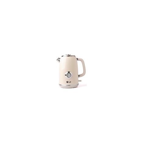 Bouilloire Namajunas - Capacité 1,7 L - Acier inoxydable - Bouilloire électrique - Fonction maintien au chaud - Style rétro - Blanche (1/5)