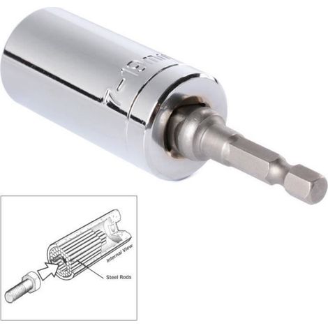 Set Universel Douille clé puissance perceuse adaptateur Socket tige de fer multifonction domestique réparation outils Kit BI032 (1/4)