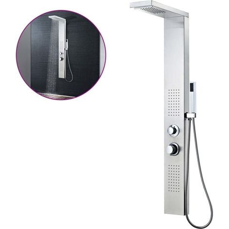 Système de panneau de douche Acier inoxydable Carré (1/4)