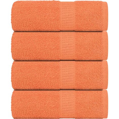 Toallas de mano 4 unidades FROGN Naranja 30x30 cm 100% Algodón vidaXL