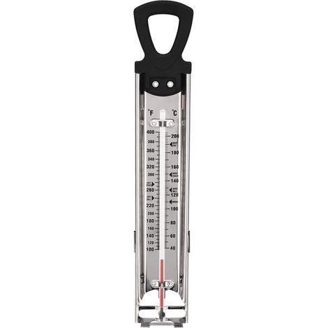 1 Thermomètre de cuisson, Acier inoxydable, Clip fixation, Poignée isolée, Cuisine confiture sucre (1/4)