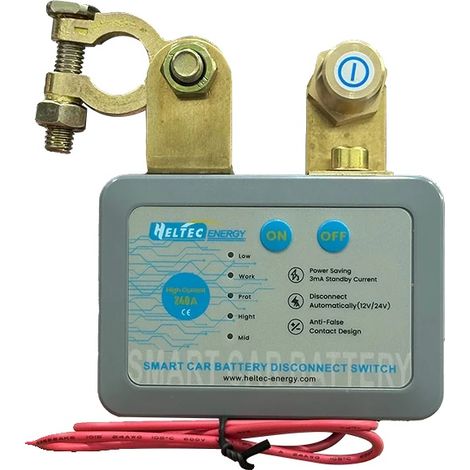 Interruptor de desconexión de batería, corriente nominal de 240 A, apagado automático, sin LED. (1/2)