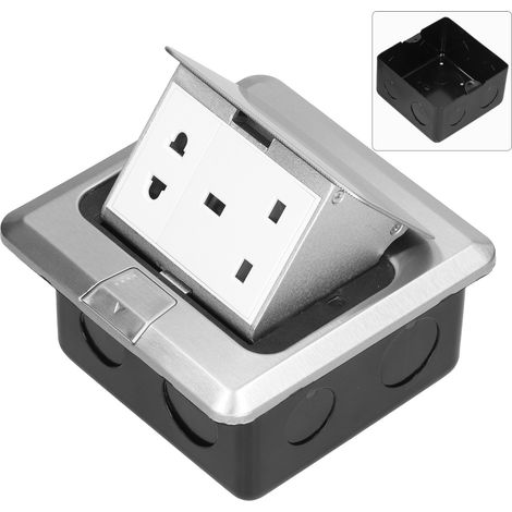 Prise électrique encastrable escamotable en acier inoxydable, norme UK, 2 trous, alimentation 250V 13A, sortie de sol (1/5)