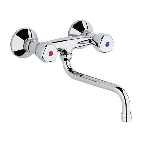 STANDARD Spültisch-Wandarmatur Auslauf 210mm Kst.-Terraluxgriff chrom (1/5)