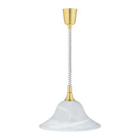 Lampada Sospensione 42W E27 Campana Vetro Alabastro Ottone Viola GD Trio (1/3)
