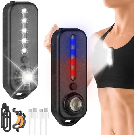 Linterna de trabajo: paquete de 2 linternas portátiles LED recargables con 5 modos, ultrabrillantes para acampar, pescar y emergencias. (1/5)