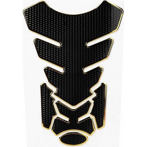 Protection Réservoir Adhésive 3D, 3D Décoration De Protecteur De Tampon D'Autocollant De Réservoir De Carburant De Gazole De Moto En Pvc Bord Doré Noir (1/5)