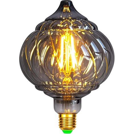 Ampoule LED Vintage G125 - 1 Unité - Verre Fumé E27 - 4W Lumière Chaude 2700K - Décoration Intérieur Restaurant Bar (1/5)