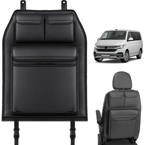 Organiseur de Coffre pour VW Transporter T5 T6 T6.1 California, Protection de Dossier de Siège Pliable avec 3 Poches Grande Capacité, Facile À Installer Idéal pour Voyages et Quotidien,Personnalisé po (1/5)