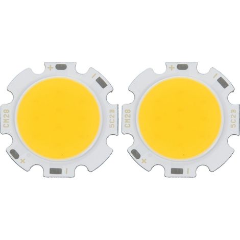 Paquete de 2 bombillas LED COB redondas de 5W, ultrabrillantes, blanco cálido, 15-17V CC - yuyu (1/5)