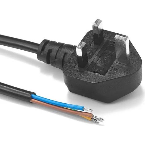 Cable de alimentacion electrico UK a bornes 2x0.75mm 1.5 M Negro (1/4)