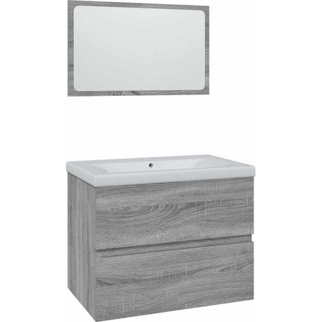 Maison Exclusive - Badmöbel-Set Grau Sonoma Holzwerkstoff