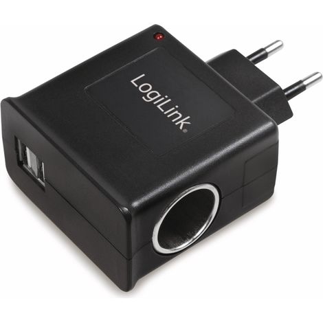 LogiLink Power Adapter USB Ladegerät 12 W USB, Zigarettenanzünder-Buchse Schwarz Steckdose