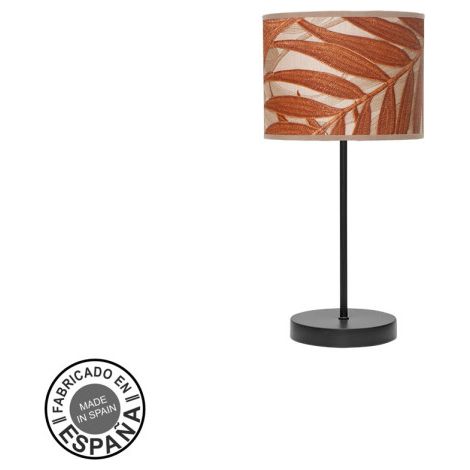Moda Tischlampe 1xe14 Schwarz/Caldera-Blatt 42x17x17cm