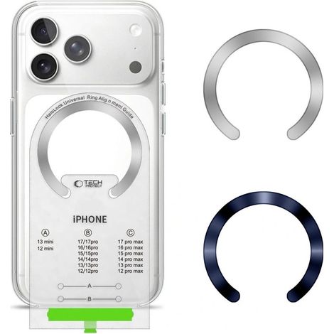 TECH-PROTECT MMP-210 MAGNETISCHER MAGSAFE RING 2ER-PACK DUNKELBLAUE & SILBER (1/5)