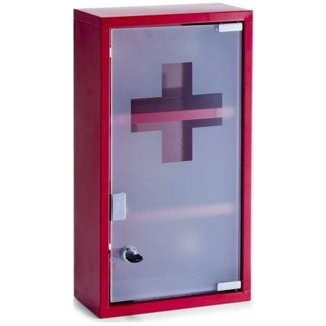 Zeller Armario médico rojo para almacenamiento seguro