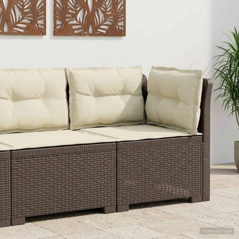 Canapé de Jardin 1 Place Fauteuil d'Angle Extérieur en PP Aspect Rotin Gris Clair - PANGIVO (1/5)