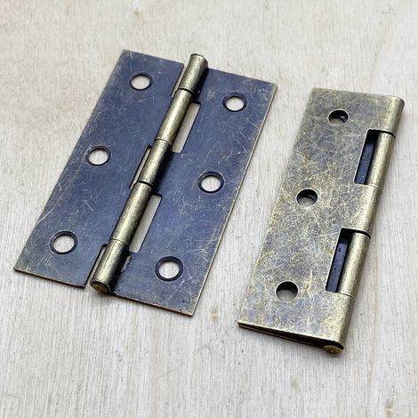 Quincaillerie pour meubles, style antique, charnières de taille moyenne, charnières à angle droit à six trous pour portes et fenêtres, charnières pliantes à clapet, charnières à battant à 180°. (1/5)