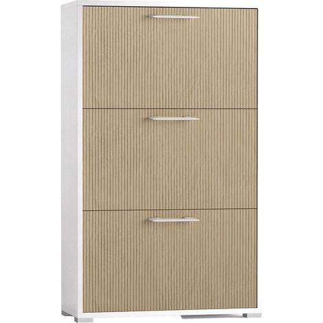 Schuhschrank Dodecatheon, Schuhregal mit einem Fach, 28x67x112h cm Weiß