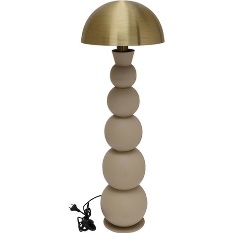 Lampadaire design crème et métal doré élégant - Crème doré lumineux