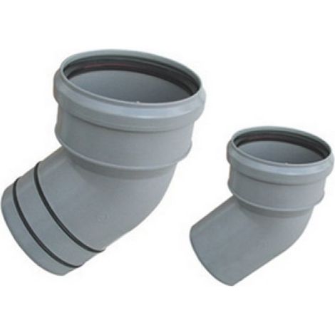 CURVA IN PP RIDUZIONE AL  PVC DIAM. 110 / 100  VALSIR 45°  con oring