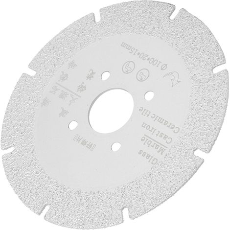 Lame de scie diamantée brasée, disque de coupe pour marbre, disque de polissage et de meulage, outil, argent, 100 x 20 x 15 mm (1/5)