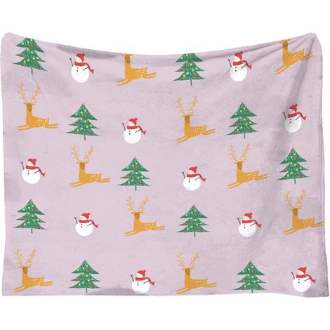 Couverture En Flanelle - 120 X 150 Cm - Imprimé De Noël - Pour Canapé Bureau Ou Extérieur - 1 Pièce (1/5)