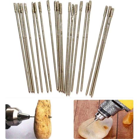 Foret Bijouterie(2-2.1mm) - 20pcs / Paquet Peu de forets lapidaires enduits de Diamant de 1mm, Aiguille Solide de Peu, Foret d'agate pour des Bijoux Agate (1/5)