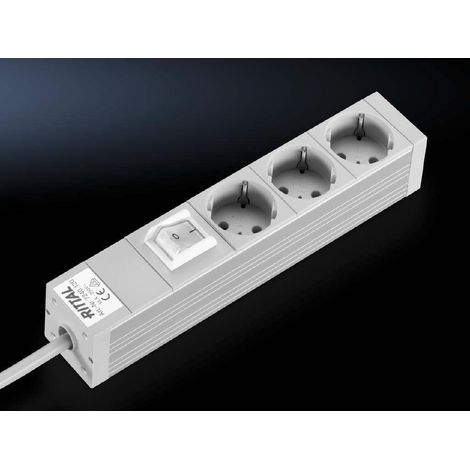 Rittal Regleta 3 enchufes gris 2 m para rack