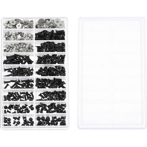 1 jeu de vis à tête fraisée pour la réparation de composants informatiques, vis de fixation plate-1X1X1CM-Black (1/4)