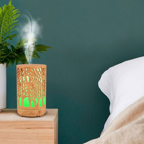 Mini humidificateur à grain de bois 200 ml, purificateur d'air, diffuseur silencieux, diffuseur d'arômes, norme européenne. (1/5)