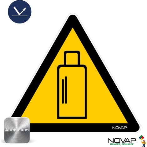Panneau Danger présence de bouteilles de gaz - Rétroréfléchissant Classe 1 - Alu triangle 300mm - 4013138