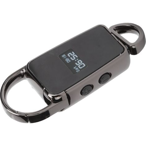 Clé USB S23 noire en forme de mini porte-clés avec lecteur MP3, enregistreur audio et réduction du bruit, 32 Go (environ 384 heures d'autonomie). (1/5)