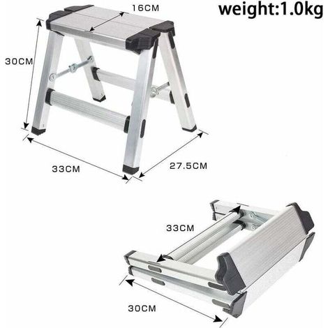 Échelle multifonctionnelle à deux marches en alliage d'aluminium - Charge maximale : 150 kg (1/3)