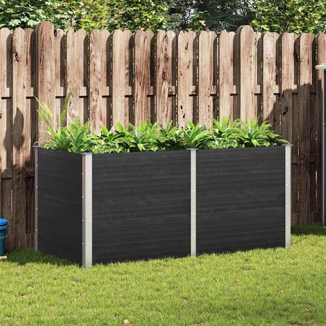 Jardinière de jardin - Balconnière à fleurs Lit surélevé de jardin 200x100x91 cm WPC Gris BV314679 - BonneVie (1/5)