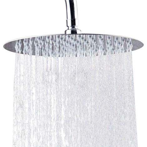 Pomme de Douche,10 Pouces Pommeau Douche Rond en Acier Inoxydable 304,25 cm Ultra-Mince Haute Pression jet pluie Tête de Douche Douchette à Anti-calcaire,Chromé GROOFOO (1/5)