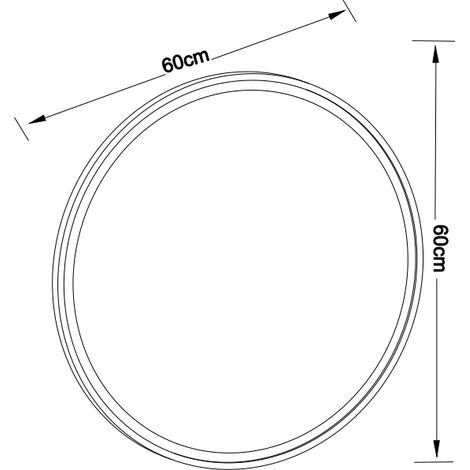 Miroir mural rond 60x60cm avec éclairage LED, miroir de salle de bain anti-buée, 3 températures de couleur réglables et lumière dimmable, miroir cosmétique intelligent pour décoration moderne. (1/5)
