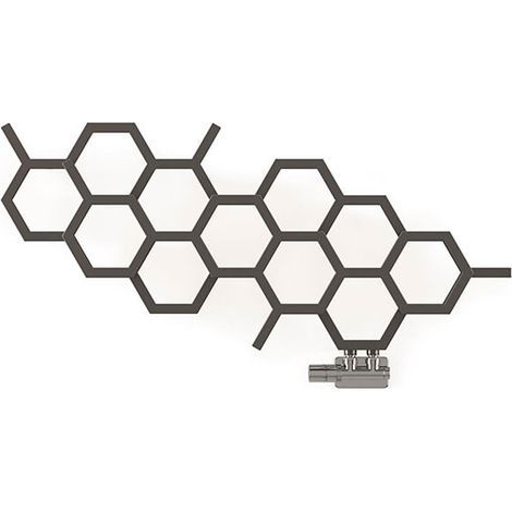 Scaldasalviette ad acqua calda grigio tempesta de 422mm de altezza e 711mm de larghezza -  Watt - HEX422/711YPSSK