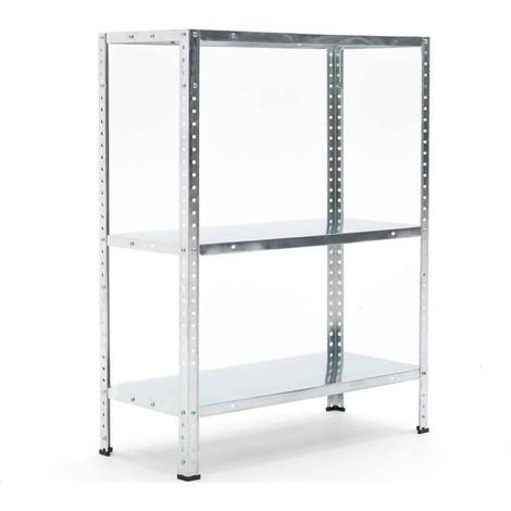 Étagère métallique galvanisée 90-70 x 30 x 90 cm avec 3 étagères en Acier galvanisé supporte jusqu'à 150 kg Couleur Grise Facile à Monter (1/5)