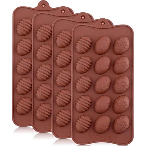MINKUROW Set Di 4 Stampi Per Torta In Silicone 3d Di Pasqua Per 15 Uova/Cioccolato Cupcakes/Torte 22x10,5 Cm (1/5)
