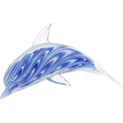 Signes Grimalt Fermacarte Blue Dolphin - Elegante fermacarte in cristallo per decorare la casa o l'ufficio