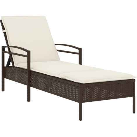 Maison Exclusive - Sonnenliege mit Auflage Braun 63x200x81 cm Pol