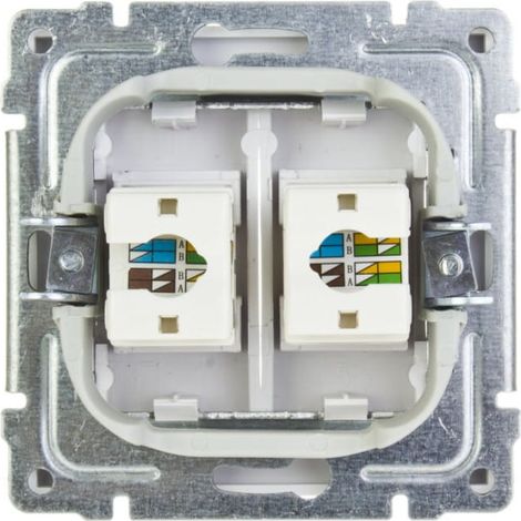 Prise double pour ordinateur KOS66 2xRJ45 cat.5e non blindée blanche 660467
