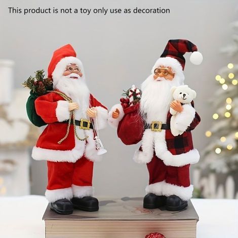 Figurine - Père Noël 3D - Plastique - Rouge - Décoration de Noël (1/5)
