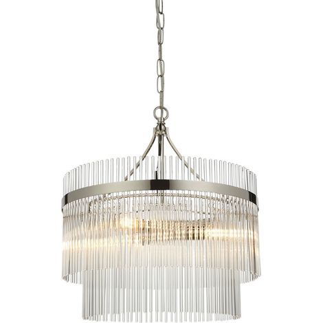 Endon Marietta Plafonnier suspendu à 3 bras multiples, nickel brillant