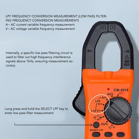 Digitales AC/DC-Zangenmessgerät, Multimeter zur Messung von Spannung, Strom, Frequenz und Widerstand, hochpräzise, professionelles elektrisches Testgerät (1/5)