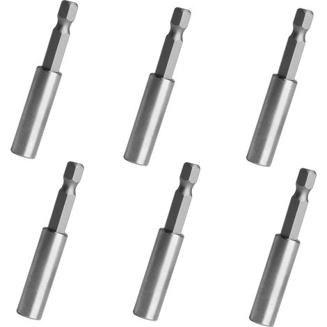 Set di 6 portainserti magnetici extra resistenti da 60 mm per cacciaviti, portainserti magnetici per cacciaviti da 1/4", portainserti magnetici a cambio rapido per trapani a batteria